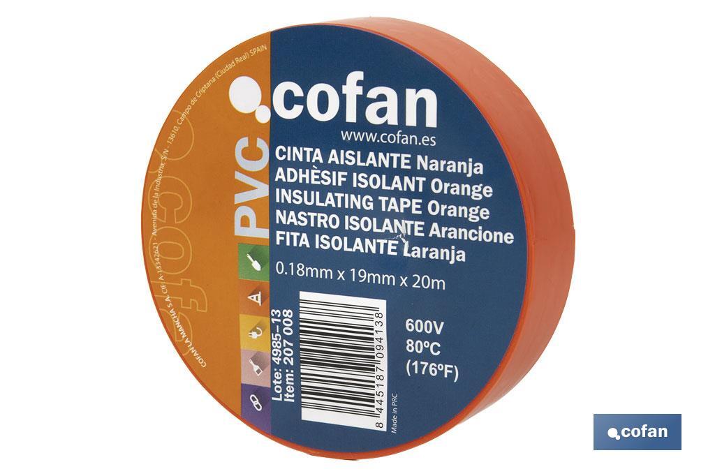 Cinta Aislante 180 Micras | Color naranja | Resistente al voltaje, al calor y a diferentes ácidos y alcalinos - Imagen 2