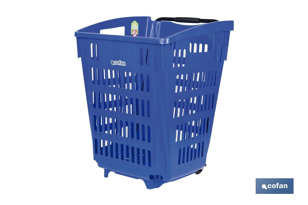 CESTA DE COMPRA CON RUEDAS Y ASA TELESCÓPICA 390X390X529 MM - Imagen 2