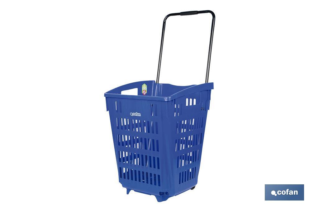 CESTA DE COMPRA CON RUEDAS Y ASA TELESCÓPICA 390X390X529 MM - Imagen 3