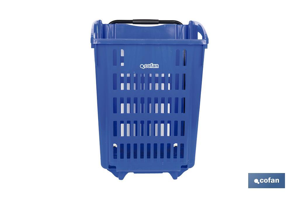 CESTA DE COMPRA CON RUEDAS Y ASA TELESCÓPICA 390X390X529 MM - Imagen 4