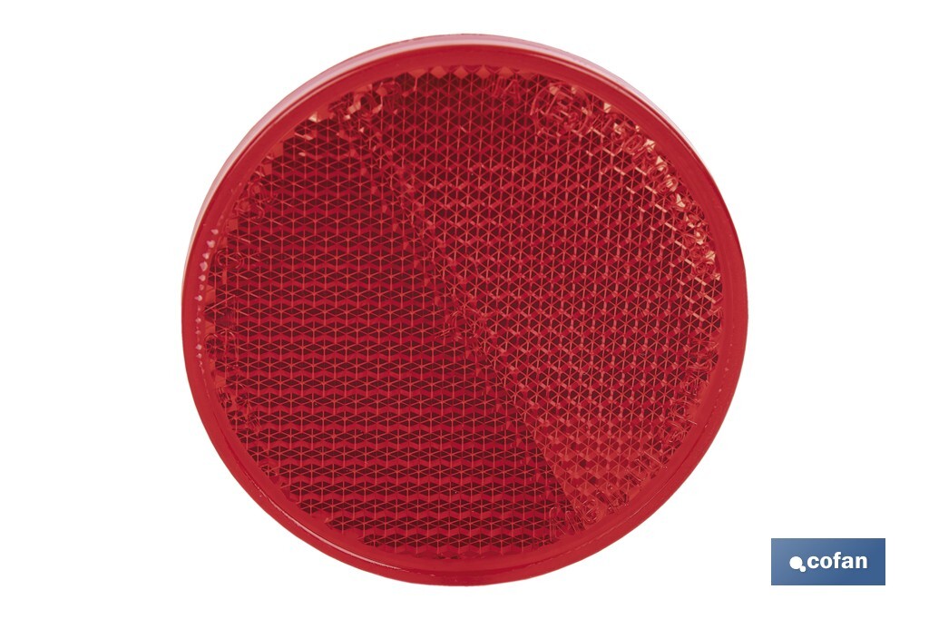 Catadióptricos redondos con adhesivo para fijar en vehículos | 3 Colores: rojo, ámbar y blanco | Diámetro: 60 mm - Imagen 2