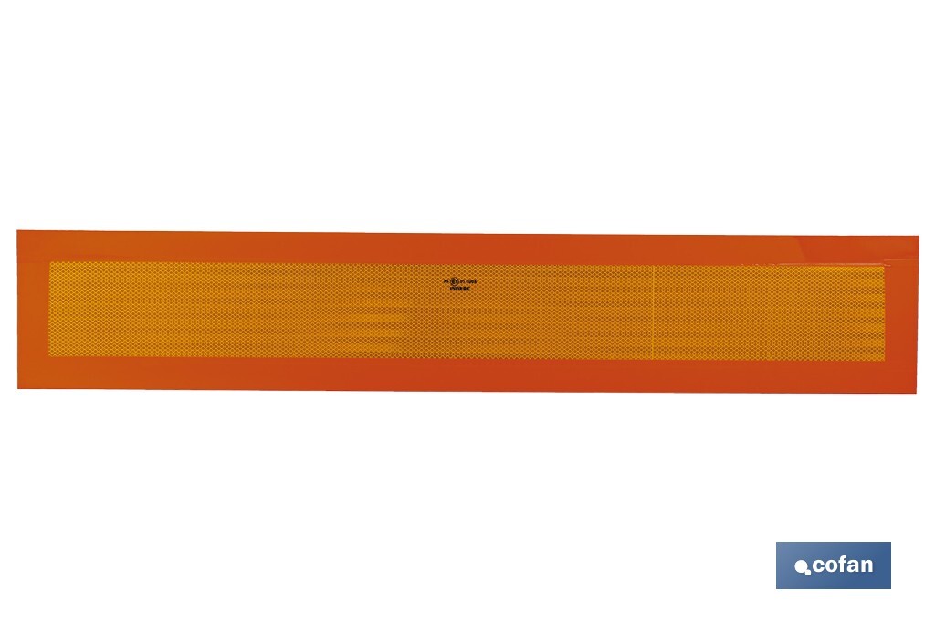 Placa V6 para vehículos largos | Material: aluminio | Recubrimiento con vinilo réflex N2 | Señalización homologada | Fácil de instalar | Disponible en varias medidas