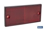 Catadióptrico rectangular con 2 agujeros y adhesivo | Tornillos no incluidos | Producto homologado | Disponible en 3 colores diferentes | Medidas: 106 x 50 mm