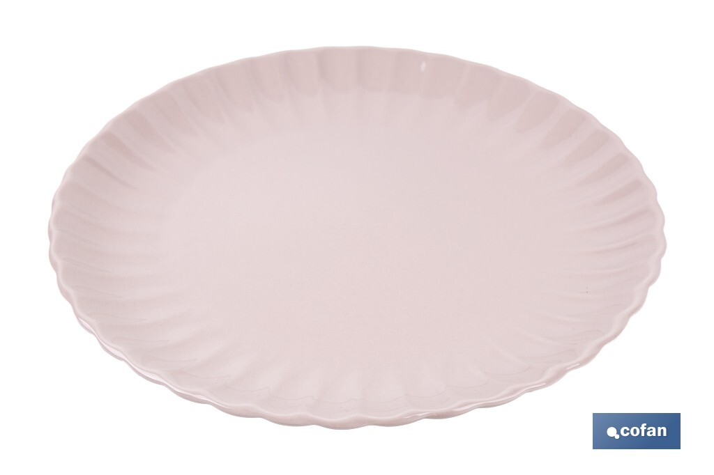 VAJILLA DE PORCELANA EN RELIEVE COLOR ROSA NUDE ESMALTADO 16 PIEZAS - Imagen 3