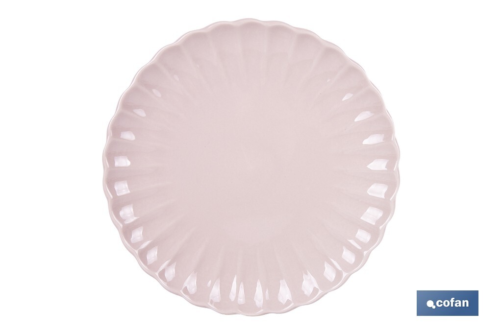 VAJILLA DE PORCELANA EN RELIEVE COLOR ROSA NUDE ESMALTADO 16 PIEZAS - Imagen 4