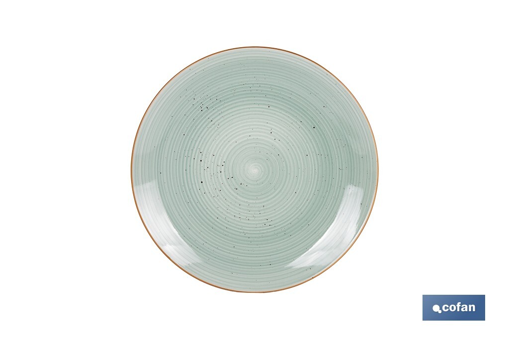 VAJILLA DE CERÁMICA PINTADA A MANO VERDE AGUA ESMALTADO CON BORDE VINTAGE 16 PIEZAS - Imagen 4