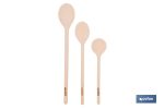 SET DE 3 CUCHARAS REDONDAS DE MADERA 20 CM, 25 CM, 30 CM
