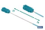 Plumero de microfibra con mango telescópico extensible de 27 a 76 cm. Ideal para altura y rincones