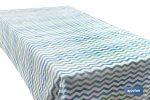 ROLLO MANTEL ANTIMANCHAS 1,40 x 25m 50% ALG/50% PVC.RAYADO