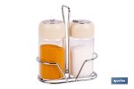 SET DE SALERO Y PIMENTERO GAMA LAUREL COLOR BEIGE