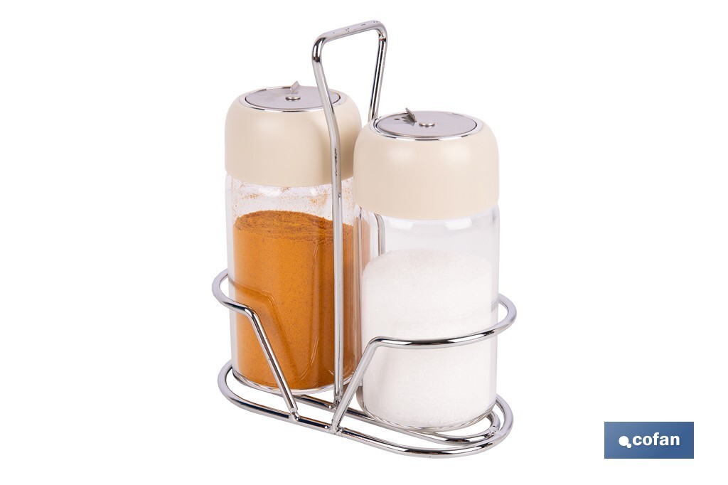 SET DE SALERO Y PIMENTERO GAMA LAUREL COLOR BEIGE - Imagen 4