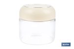 BOTE DE VIDRIO BOROSILICATO CON TAPA BEIGE GAMA LAUREL 400 ML