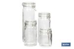 SET 4 FRASCOS CRISTAL+ CLIP ACERO 2100ML,1500ML,1150ML,750ML