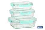 SET DE 3 RECIPIENTES DE BOROSILICATO MODELO AGATHA 640 ML -1040 ML-1520 ML