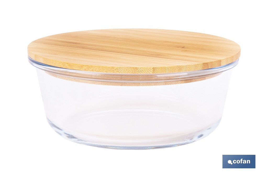 SET DE 2 RECIPIENTES DE BOROSILICATO CON TAPA DE BAMBÚ MODELO PANDA 620 ML - 950 ML - Imagen 2