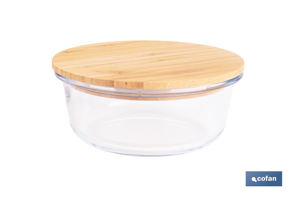 SET DE 2 RECIPIENTES DE BOROSILICATO CON TAPA DE BAMBÚ MODELO PANDA 620 ML - 950 ML - Imagen 3
