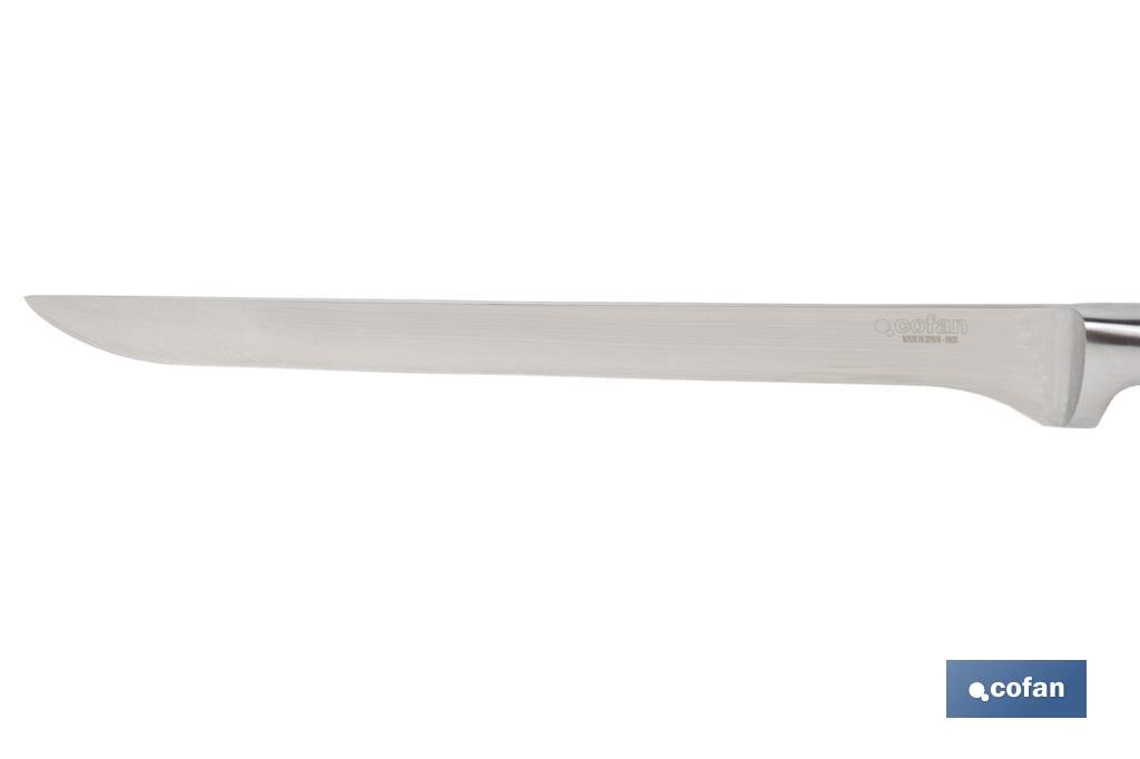 CUCHILLO JAMONERO/SALMONERO HOJA 25cm MODELO AGUACEJO ROJO - Imagen 3
