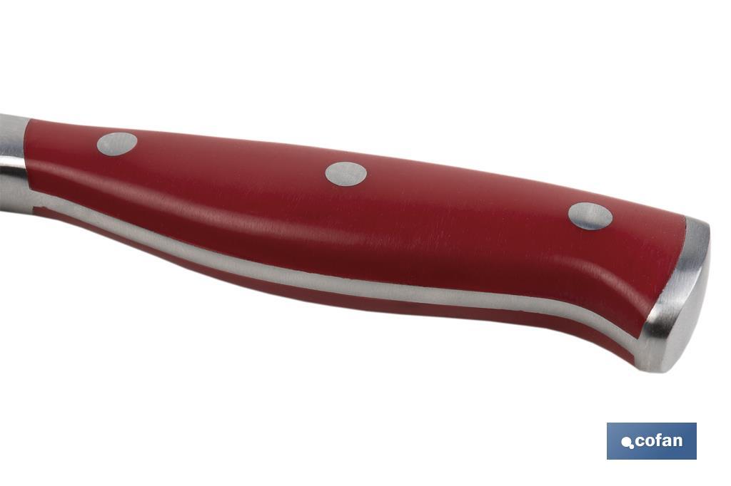 CUCHILLO JAMONERO/SALMONERO HOJA 25cm MODELO AGUACEJO ROJO - Imagen 4