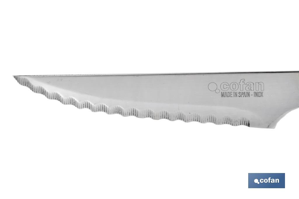 PACK 3 CUCHILLO CHULETERO MICRODENTADO HOJA 10cm MODELO GULASH NEGRO - Imagen 3