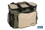 NEVERA TEXTIL PORTÁTIL MULTIBOLSILLOS COLOR VERDE/BEIGE 20 L