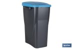 Cubo de basura azul para reciclar materiales de papel y cartón | Tres medidas y capacidades diferentes