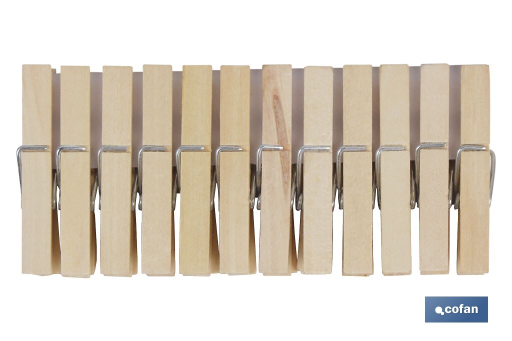 PACK 24 UDS PINZAS MADERA PRIMERA CALIDAD 7cm - Imagen 2