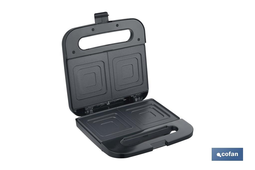 SANDWICHERA COLOR ACERO /NEGRA 750 W 23.7 X 23.3 X 8 CM - Imagen 2