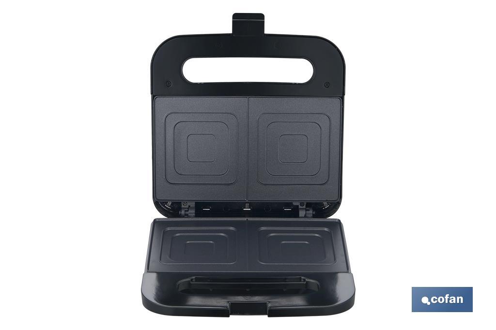 SANDWICHERA COLOR ACERO /NEGRA 750 W 23.7 X 23.3 X 8 CM - Imagen 3