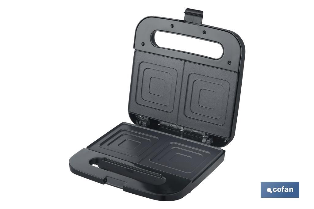 SANDWICHERA COLOR ACERO /NEGRA 750 W 23.7 X 23.3 X 8 CM - Imagen 4