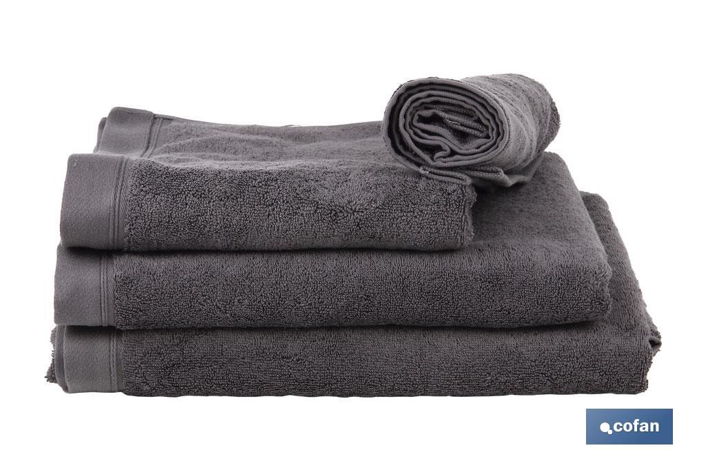TOALLA BAÑO GRIS ANTRACITA GR.580/M2 MODELO PIEDRA 100X150cm - Imagen 2