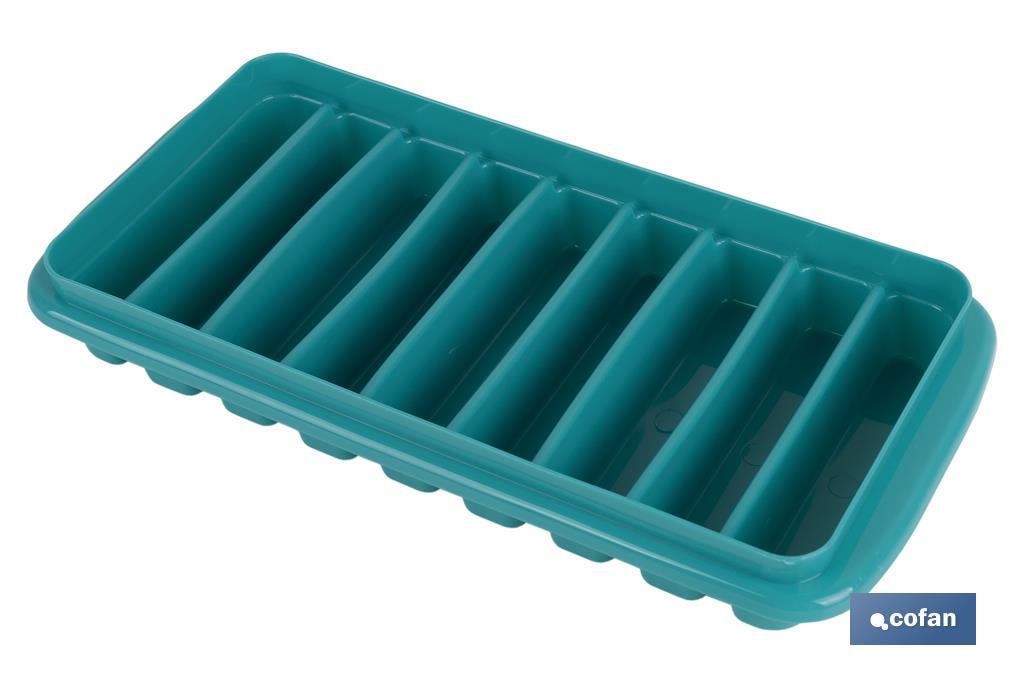 Cubitera de Hielo Rectangular con Tapa | Color Turquesa | Medida: 12,5 x 26 x 4 cm - Imagen 4