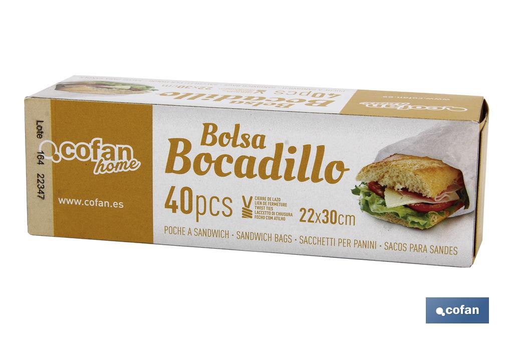BOLSAS PARA BOCADILLOS 22 X 30 40UDS - Imagen 2