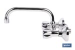 Grifo mezclador de pared con acabado cromado | Adecuado para cocina y lavadero | Disponible en diferentes distancias entre ejes