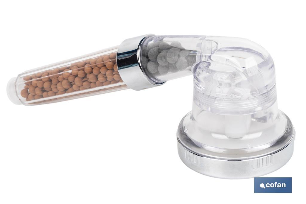 MANGO DE DUCHA IÓNICA CON ESFERAS MINERALES TRES FUNCIONES MODELO RELAX - Imagen 4
