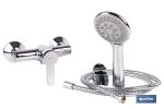 SET DE GRIFO MONOMANDO DUCHA CON SOPORTE FLEXO MANGO GAMA ÉVIAN 40 MM