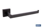 TOALLERO NEGRO MATE DE ACERO CON DISEÑO CUADRADO GAMA FAIAL 27 X 8 X 5,5 CM