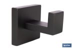 PERCHA NEGRA MATE DE ACERO CON DISEÑO CUADRADO GAMA FAIAL 5,5 X 6 X 5,5 CM