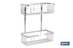 Cesta de ducha doble para baño | Organizador daño con fijación a pared | Disponible en 2 acabados