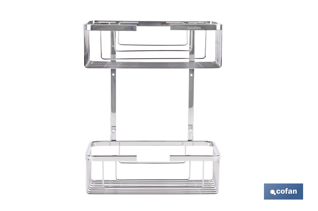 Cesta de ducha doble para baño | Organizador daño con fijación a pared | Disponible en 2 acabados - Imagen 2