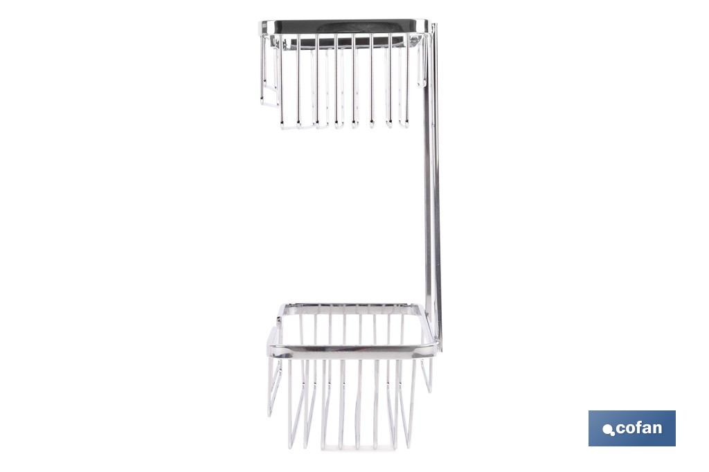 Cesta de ducha doble para baño | Organizador daño con fijación a pared | Disponible en 2 acabados - Imagen 4