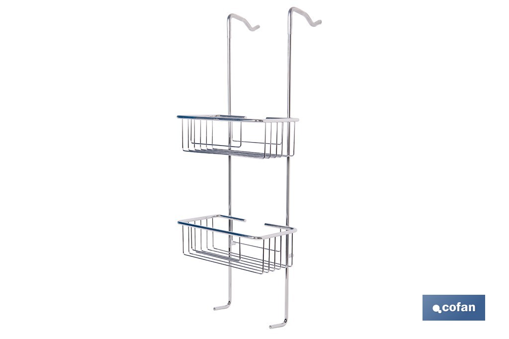 Cesta de ducha doble colgante de acero inoxidable 304 con 2 niveles | Disponible en dos acabados - Imagen 3