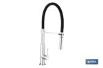 GRIFO COCINA MONOMANDO TUBO FLEXIBLE NEGRO 25 mm