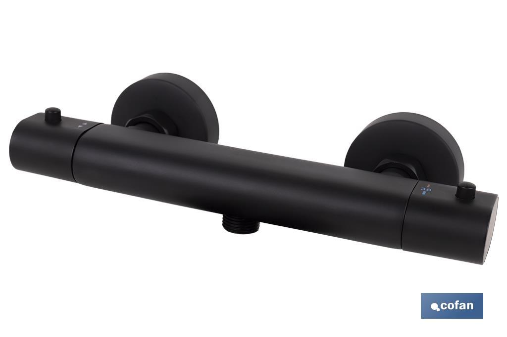 GRIFO TERMOSTATICO DUCHA NEGRO MATE MODELO KERCH - Imagen 2