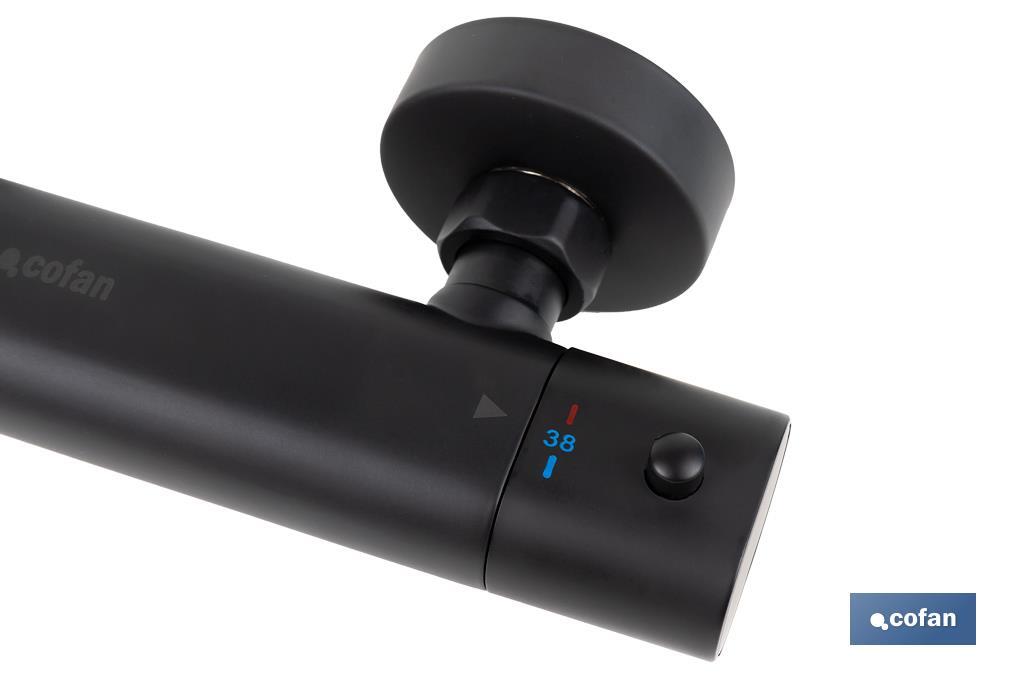 GRIFO TERMOSTATICO DUCHA NEGRO MATE MODELO KERCH - Imagen 4