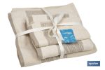 JUEGO DE 3 TOALLAS NATURE 600 G/M2 GAMA ALMA 30X50 50X100 70X140 CM