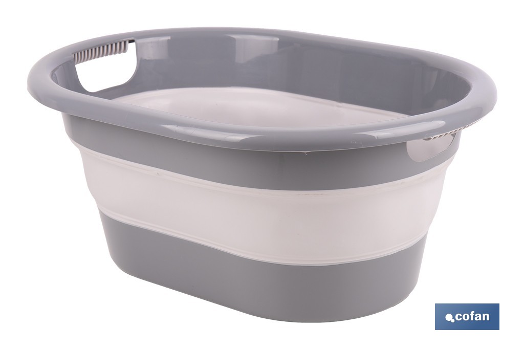 BARREÑO PLEGABLE GRIS/BLANCO 18 L
