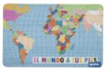 FELPUDO CON ESTAMPADO DIGITAL EL MUNDO 40 X 60 CM
