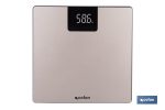 BÁSCULA DE BAÑO DIGITAL DE COLOR PIEDRA CON PANTALLA LED 30 X 30 X 2,2 CM