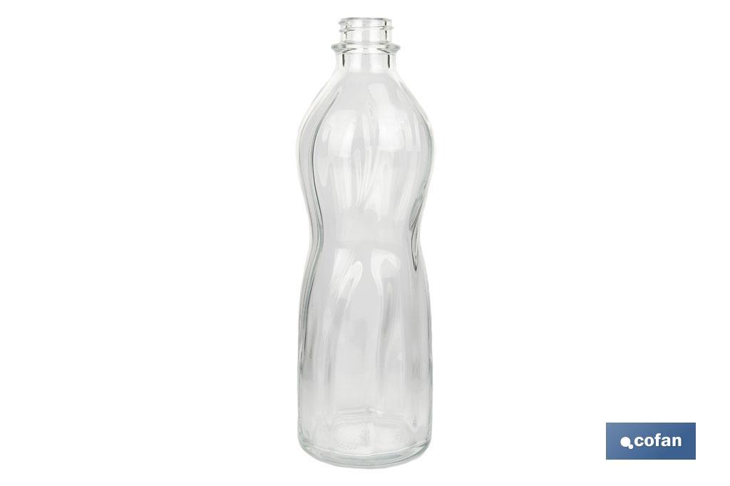 Botella de vidrio transparente con tapón de acero inoxidable | Capacidad: 1 litro - Imagen 3