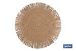 Bajoplatos redondos con flecos decorativos | Disponibles en diferentes colores | Packs de 6 salvamanteles individuales | Diámetro: 38 cm